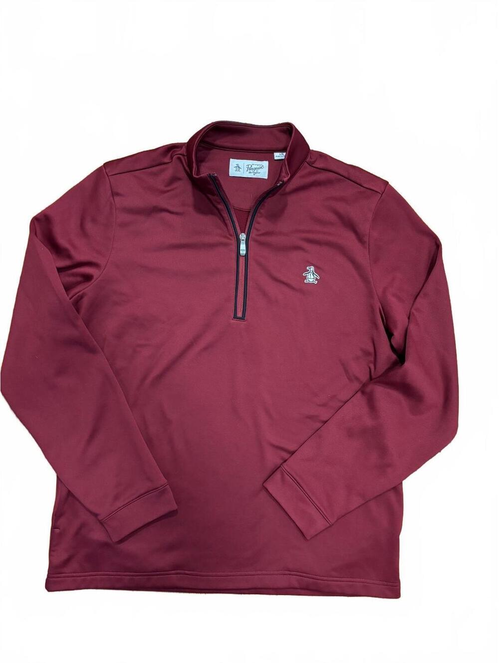 Original Penguin by Munsingwear Men's Burgundy 1/4 Zip Pullover Sweatshirt SizeL